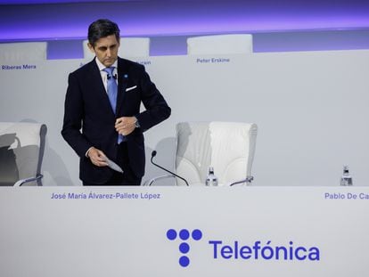 El primer ejecutivo de Telefónica, José María Álvarez-Pallete López, en marzo.