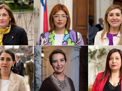 Pilar Cuevas, Paloma Zúñiga, Ivonne Mangelsdorff, María Pardo, Gloria Hutt y Karen Araya.