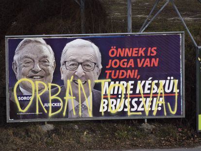 Cartel contra Juncker y Soros, el 26 de febrero en Budapest.
