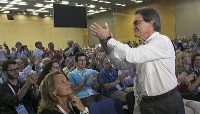 Artur Mas, durante el congreso fundacional de la nueva Converg&egrave;ncia.