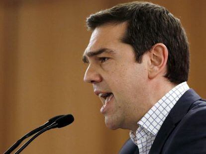 El primer ministro griego, Alexis Tsipras, tras un acto de Syriza este fin de semana.