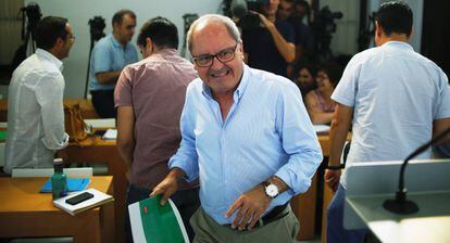 El secretario de Organizaci&oacute;n del PSOE andaluz, Juan Cornejo, este lunes.