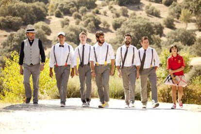 El reparto de la comedia 'La gran familia española', en un fotograma de la película de Daniel Sánchez Arévalo.