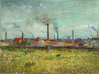 El óleo 'Fábricas en Clichy' de Van Gogh, en 1887.