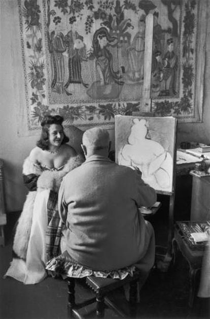 Henri Matisse y su modelo Micaela Avogadro, Vence, Francia,1944