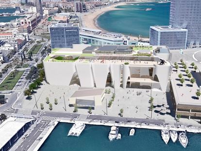 Imagen virtual del proyecto de Hermitage en el puerto de Barcelona.