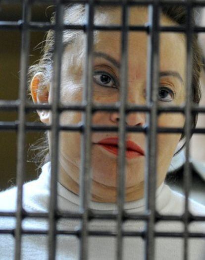 Elba Esther Gordillo, tras ser detenida en febrero de 2013