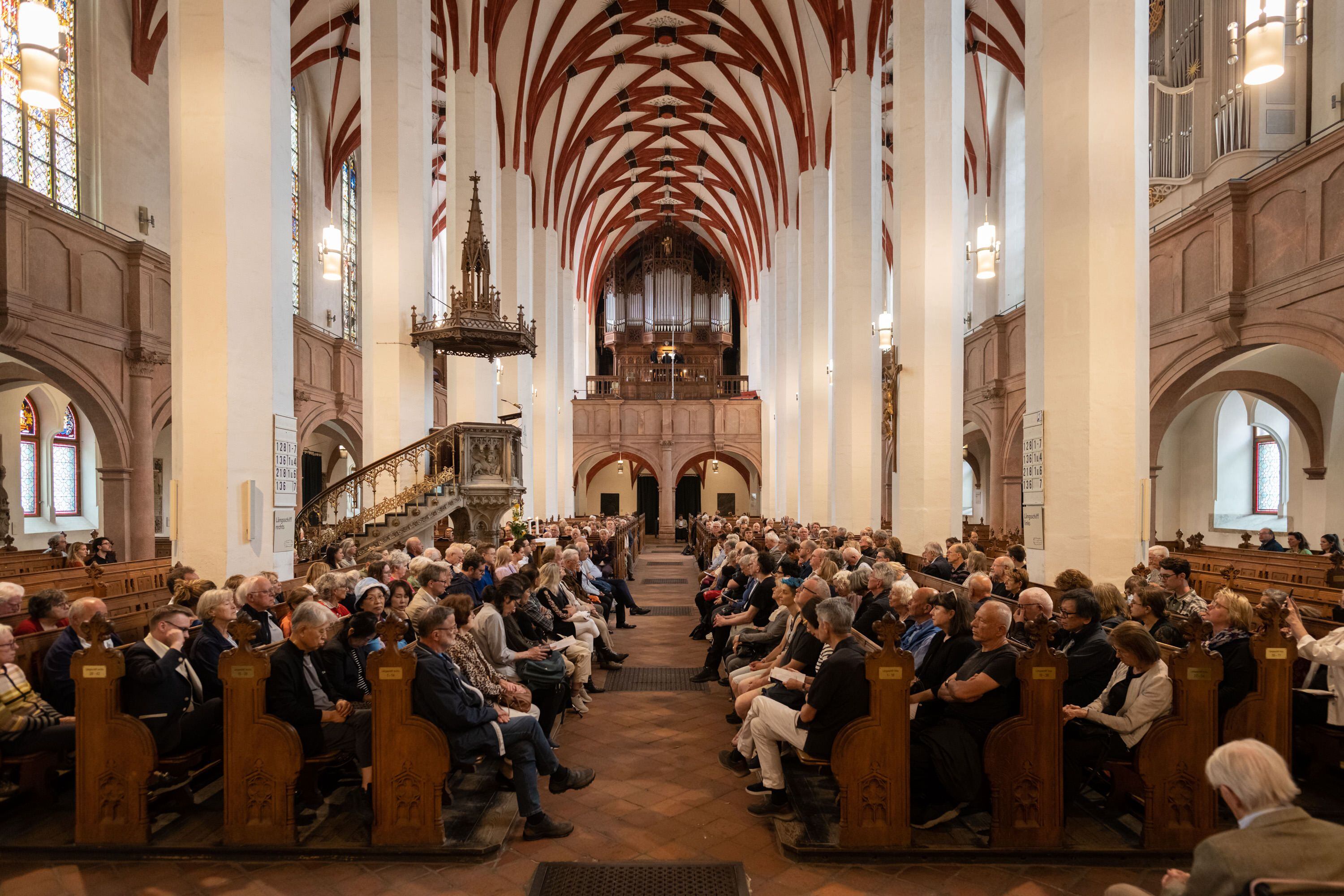 Vista general De la Iglesia de Santo Tomás durante el recital del organista Michael Schönheit, el pasado domingo en Leipzig.