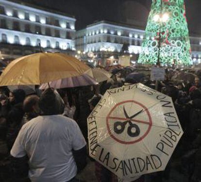 Concentración en la Puerta del Sol de Madrid contra los recortes