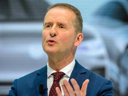 Herbert Diess, presidente del grupo Volkswagen, durante la presentación de resultados de la compañía de 2018