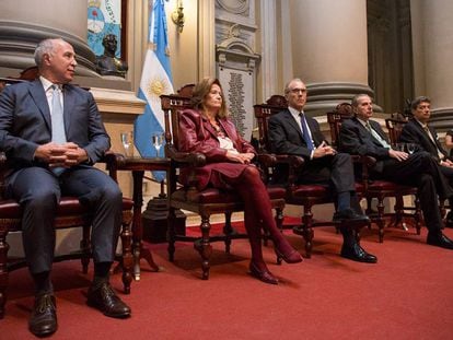 Los cinco jueces de la Corte Suprema de Argentina en marzo pasado, durante el acto de apertura del año judicial.