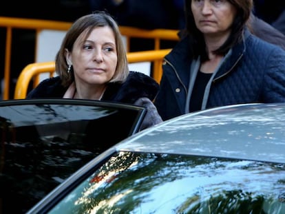 Carme Forcadell, aquest dijous, en arribar al Tribunal Suprem.