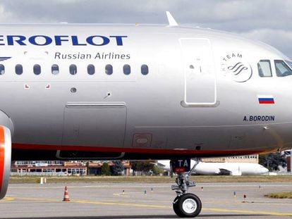 Uno de los aviones de Aeroflot. 