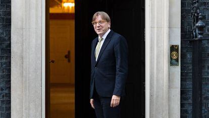 Guy Verhofstadt llega al 10 de Downing Street para reunirse con May, en septiembre de 2018.