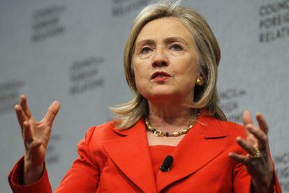 Hillary Clinton, durante su discurso ante el Consejo de Relaciones Exteriores.