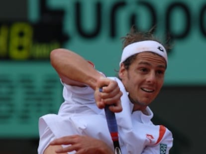 Gaudio, durante un partido de Roland Garros en 2007.