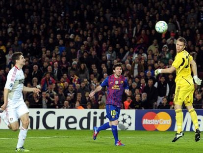 Messi, en el momento del primer gol.