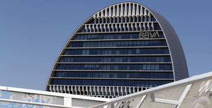 Edificio La Vela, sede operativa de BBVA en Madrid.
