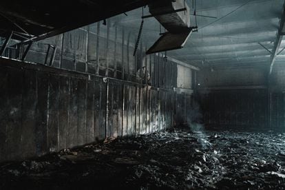 Una imagen del interior de la tienda Dollarcity, incinerada durante de las protestas de 2021 y donde fue hallado el cuerpo sin vida de Daniel Sánchez, de 16 años.
