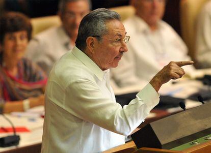 El presidente cubano, en un momento de su discurso.