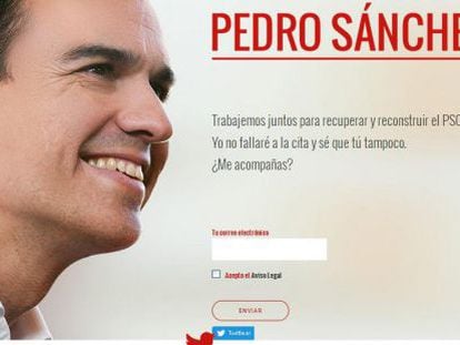 Sánchez lanza una campaña en su web para "recuperar y reconstruir" el PSOE
