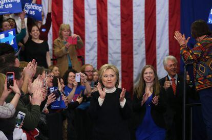 "Sigo amando a New Hampshire y siempre lo haré", ha dicho la candidata demócrata Hillary Clinton cuando todavía quedaba por escrutar el 50% de los votos.