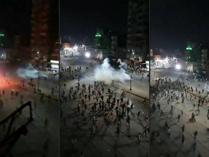Imágenes de la confrontación entre manifestantes y fuerzas de seguridad en las calles de Suez (en la costa del mar Rojo), el pasado 22 de septiembre.
 
  