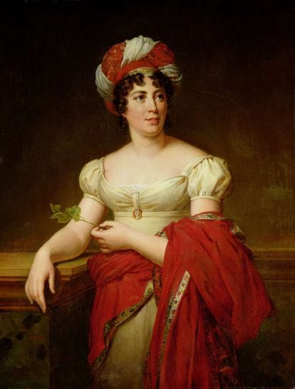 Madame de Staël retratada por Marie Éléonore Godefroid.