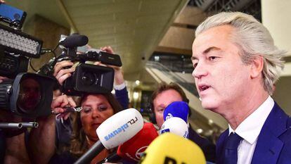 Geert Wilders durante la noche electoral.
