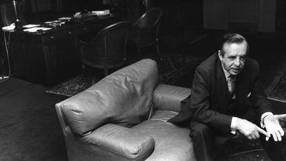 José Ángel Sánchez Asiáin, presidente del Banco de Bilbao, en una entrevista en 1987. RAÚL CANCIO