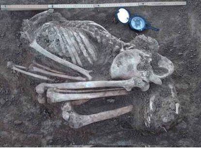 Restos del esqueleto encontrado al norte de México
