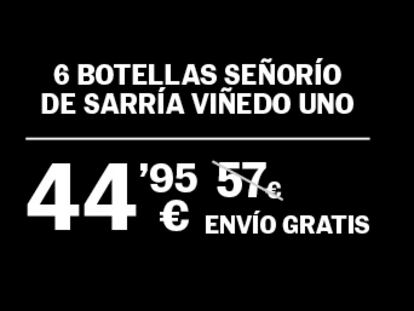 6 botellas Señorío de Sarría Viñedo Uno D.O. Navarra.