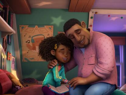 Karma con su padre, inspirado en Ludacris, en un momento de la serie.
