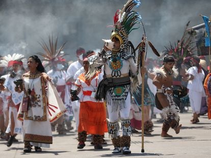 Celebraciones en Ciudad de México por el 696º aniversario de la fundación de Tenochtitlán, el 26 de julio.