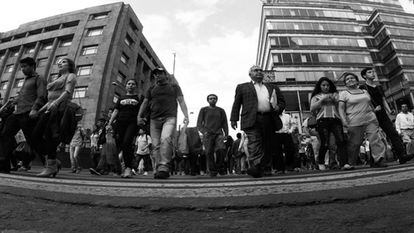 Peatones en el centro de la Ciudad de México.
