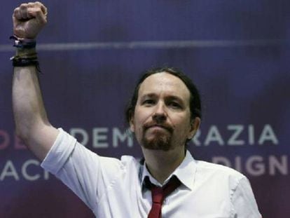 Pablo Iglesias en la Asamblea Ciudadana de Podemos.