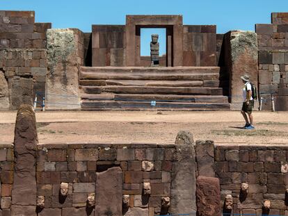 El Monolito Ponce de las ruinas de Tiahuanaco, en Bolivia, en octubre de 2017.