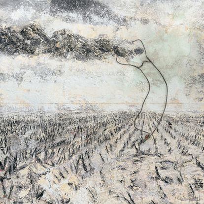 El cuadro <i>El jovial estado de ánimo de las nubes</i> (2011), de Anselm Kiefer.