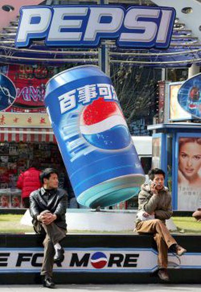 Anuncio de Pepsi en Shanghai.