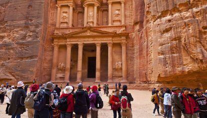 Turistas en Petra (Jordania), en una imagen de 2014. 