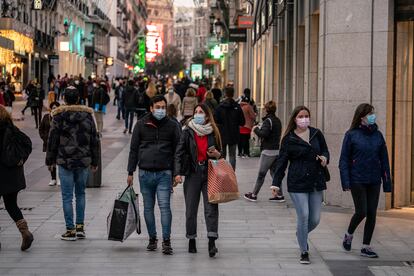 Aspecto de la madrileña calle comercial Preciados.