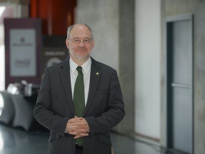 El rector de la Universidad Javeriana, Luis Fernando Múnera, en el foro 'Reto Democracia', el 10 de agosto de 2023.