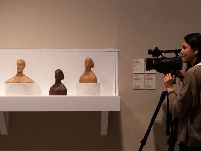 Las dos esculturas de Emili Fontbona que sus herederos han donado al Museo Picasso de Barcelona.