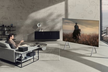 The OLED M TV can receive video and audio from a device wirelessly.