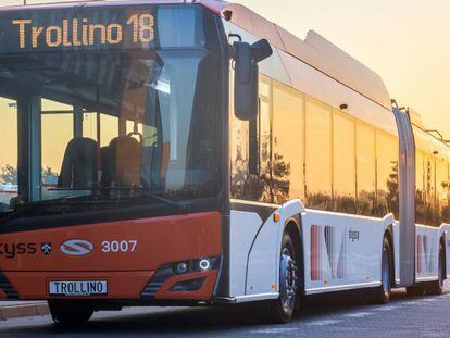 Modelo de autobús Trollino 18 que el grupo CAF exportará a Rumanía.