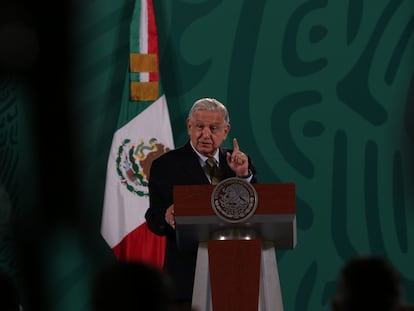 El presidente Andrés Manuel López Obrador, en una conferencia de prensa.