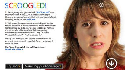 Campaña de Microsoft contra Google en las pasadas navidades.