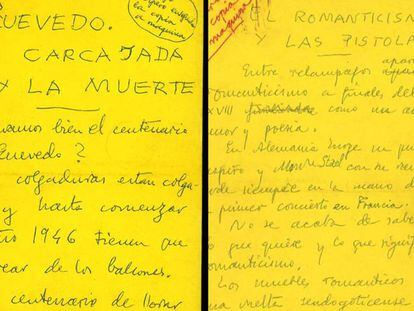 Algunos de los más de mil setecientos escritos de Ramón Gómez de la Serna adquiridos por la Biblioteca Nacional de España.
