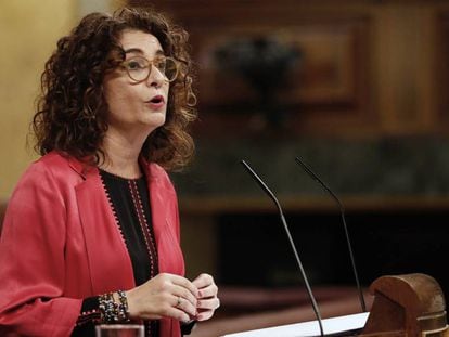 La ministra de Hacienda en funciones, María Jesús Montero, el martes.