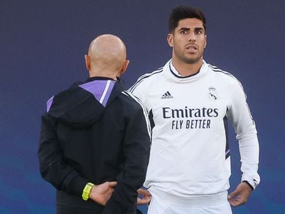 Marco Asensio, el martes pasado en el estadio Olímpico de Helsinki, el día antes de la Supercopa de Europa.